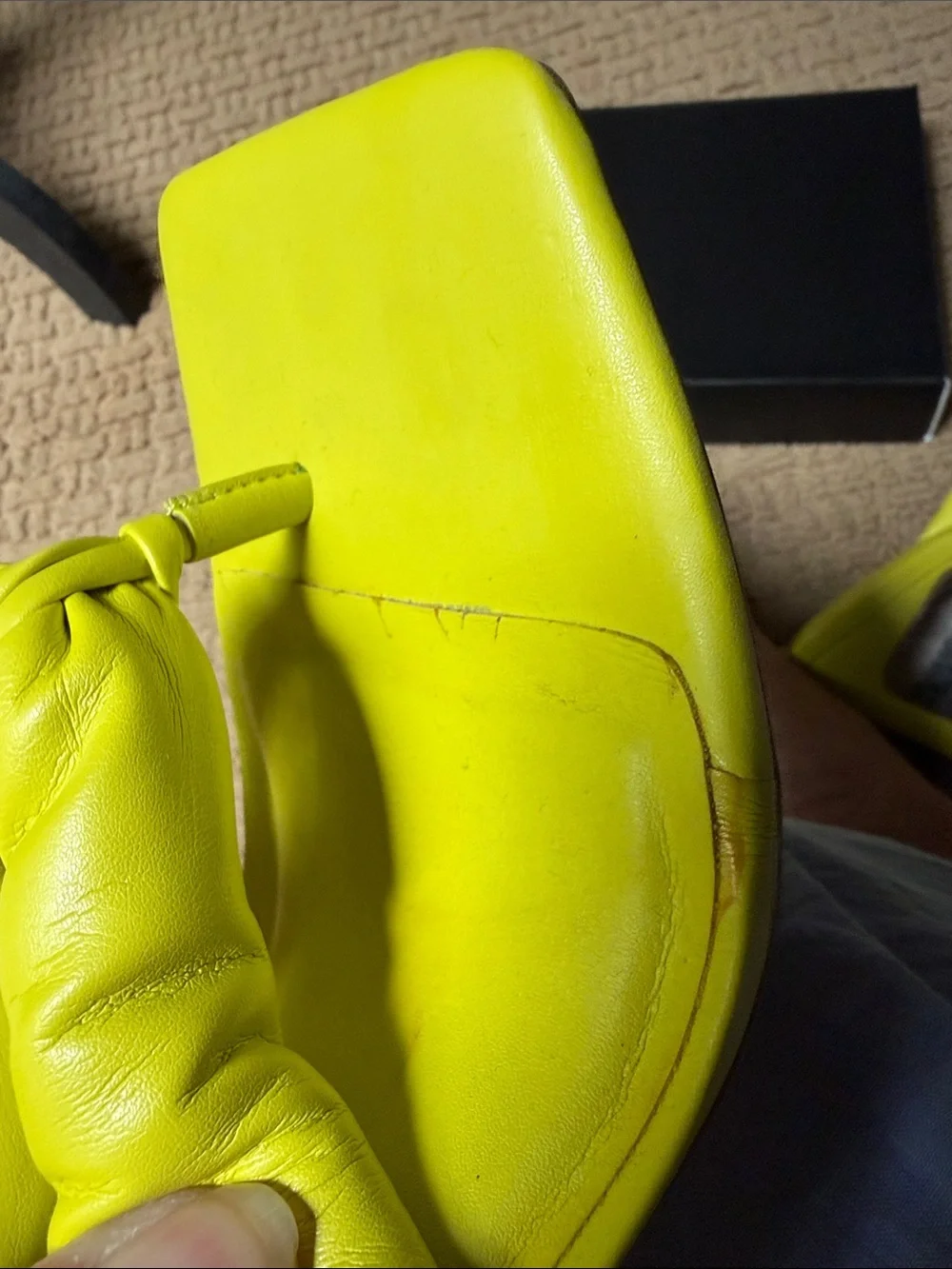 INC International Concepts Women’s Neon Yellow Knotted Toe-Post Sandals